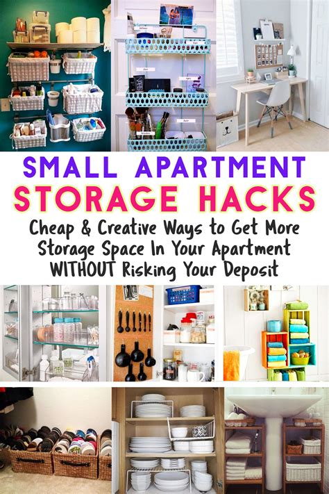 50 Small Apartment Storage Ideas That Won't Risk Your Deposit | Small apartment storage, Small ...