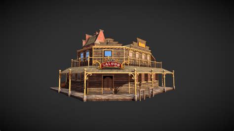 Western Saloon Low Poly Building - Buy Royalty Free 3D model by ...