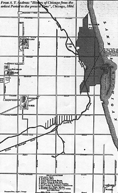 Map Depicting the Burnt Area of the Chicago Fire