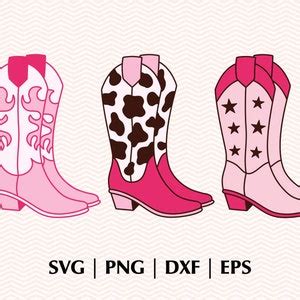 Cowgirl Boots 3 Designs SVG PNG Eps Dxf Cowboy Boots SVG - Etsy