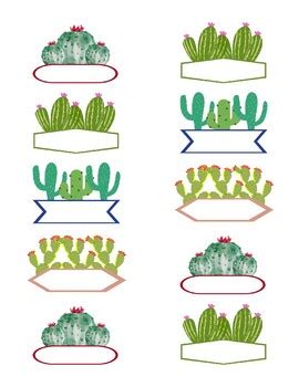 Cactus Classroom Labels Printable on Avery Shipping Labels Template 58163