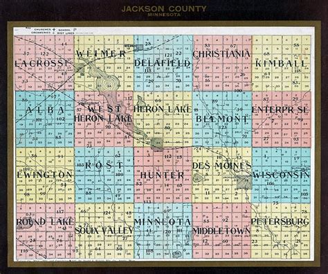 1907 Map of Jackson County Minnesota | Etsy