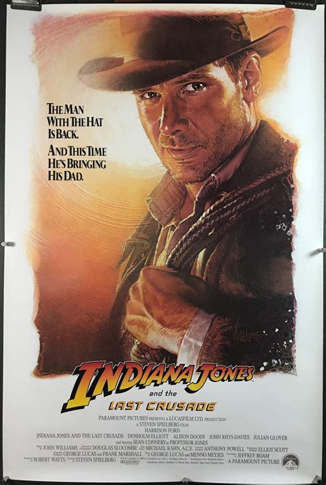 INDIANA JONES & THE LAST CRUSADE, Original Harrison Ford Movie Poster ...