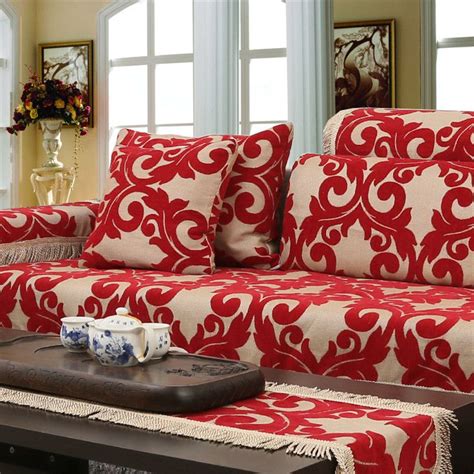 Jacquard Corner Couch Cover Flocked Fabric Cover Sofa Home Textile ...