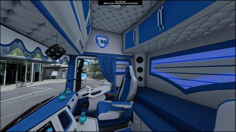 Scania S Blue - White Interior 1.36.x MOD - Euro Truck Simulator 2 mod / ETS2 mod