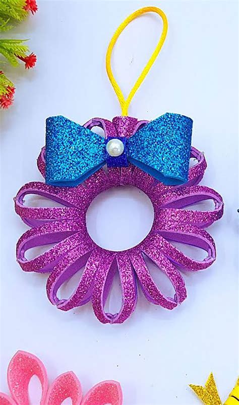 How To Make Christmas Mini Foam Wreath | Foam christmas ornaments, Christmas decorations wreaths ...