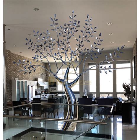 Public Art Metal Stainless Steel Tree Sculpture