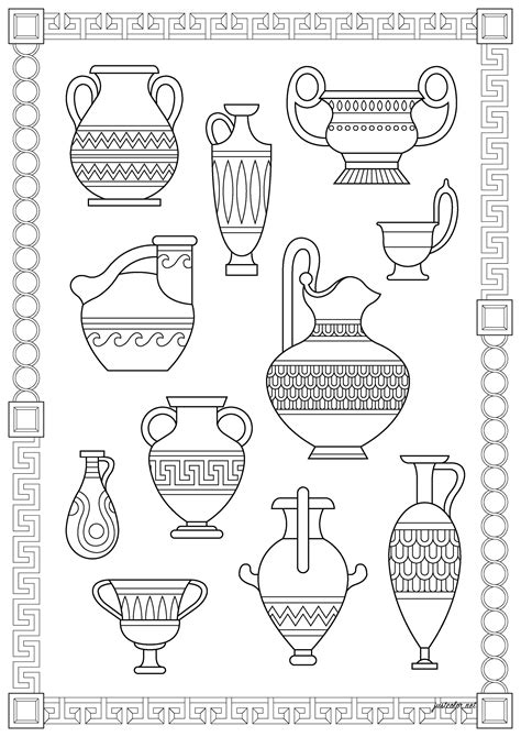 Greek Pottery, Ancient Pottery, Art Therapy Projects, Elementary Art Projects, Printable ...