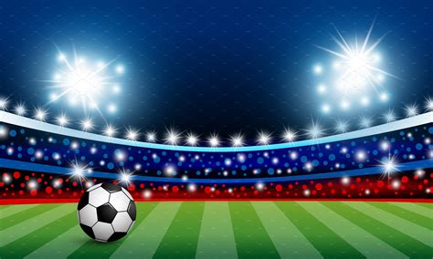 Vector soccer stadium with light | Pre-Designed Illustrator Graphics ~ Creative Market