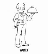 Premium Vector  Coloring Book For Children waiter sketch template