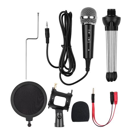 PC/Phone Microphone 3.5mm Plug and Play Home Recording Studio Equipment ...