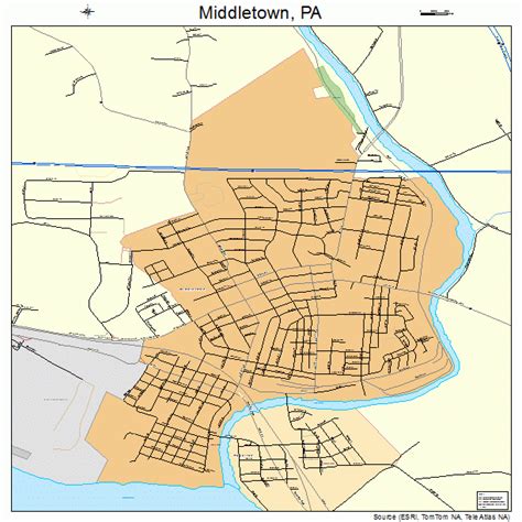 Middletown Pennsylvania Street Map 4249128