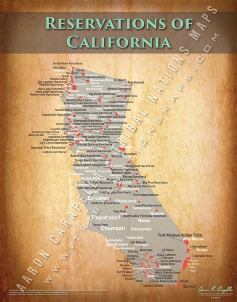 California Indian Reservation Map Poster [Native American Map Poster / Wall Art] | Native ...