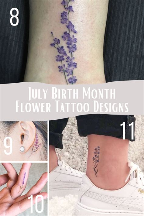 July Birth Flower Tattoo Drawing