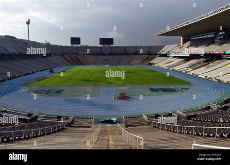 Olympic stadium of Montjuic in Barcelona Stock Photo - Alamy