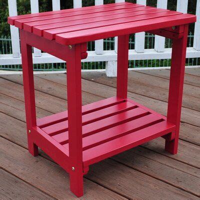 Beachcrest Home Arcel Solid Wood Side Table Color: Chili Pepper | Outdoor patio side table ...