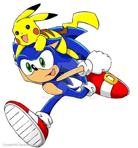 Sonic and Pikachu digitalart by S-concept on DeviantArt