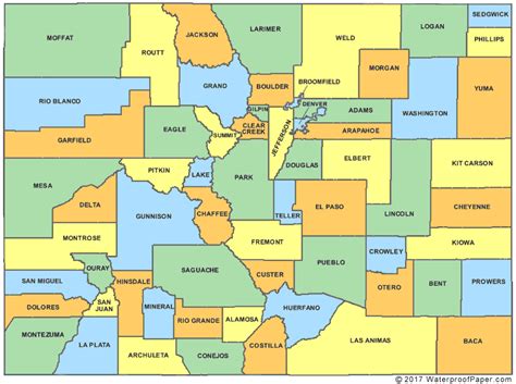 Printable Colorado Maps | State Outline, County, Cities