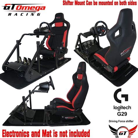 GT Omega ART Racing Simulator Cockpit RS6 Seat Suitable for the Logitech G27, G29, G920 , G25 ...