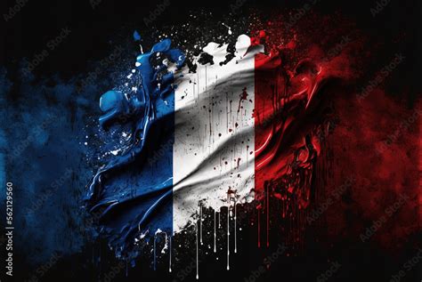 Abstract france flag background with grunge style, AI generation Stock ...