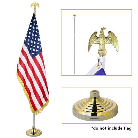 Jetlifee 8Ft Telescoping Indoor Flag Pole Aluminum FlagPole with Base ...