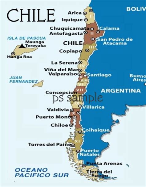 MAPA CHILE - MOCHILEROS VIAJEROS