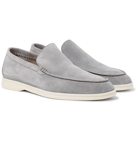 LORO PIANA Summer Walk Suede Loafers for Men | Grey loafers, Mens suede loafers, Suede loafers