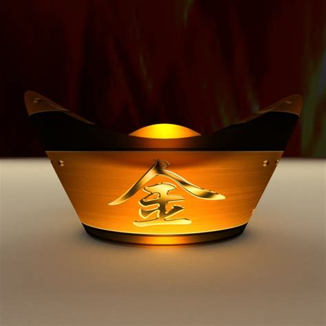 3D chinese gold ingot - TurboSquid 1301420