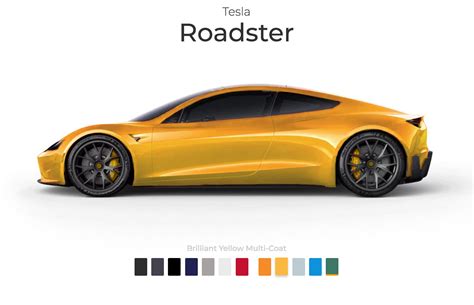 Tesla Roadster paint colors imagined in new interactive configurator