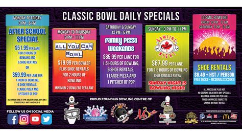 Classic Bowl Rates and Hours