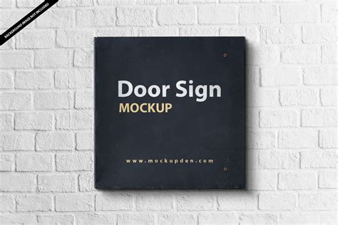 Free Door Sign Mockup PSD Template - Mockup Den