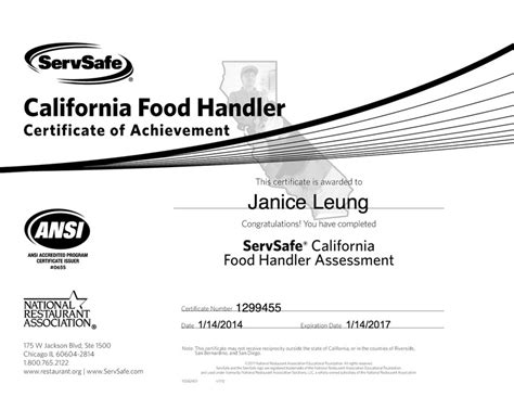 Certifications - Janice Leung's Dietetic Professional Portfolio