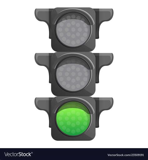 Crossroad semaphore green light icon cartoon Vector Image