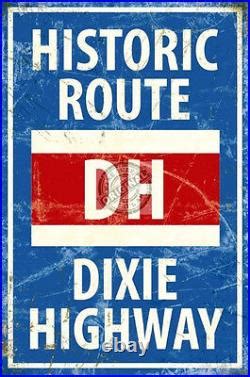 Dixie Highway Vintage Classic Old Style American Road Street Metal Wall Sign | Vintage Old Style