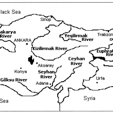 Major rivers of Turkey. | Download Scientific Diagram