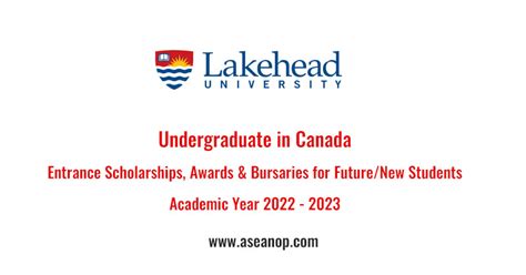 Lakehead University Entrance Scholarships, Awards & Bursaries for Future/New Students in Canada ...