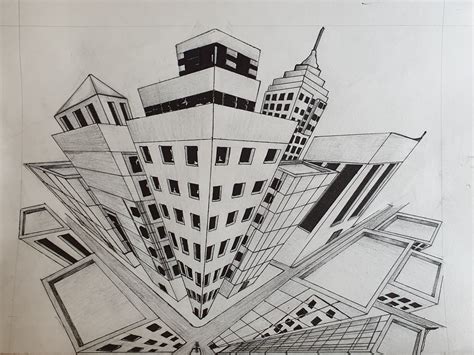 THREE POINT PERSPECTIVE | Perspective building drawing, Perspective drawing, Perspective drawing ...