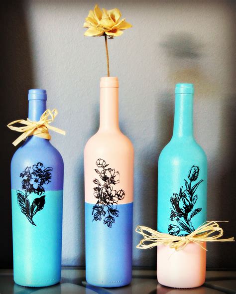 Acrylic painted wine bottles for your home décor. | Bottle painting, Painted wine bottles, Bottle