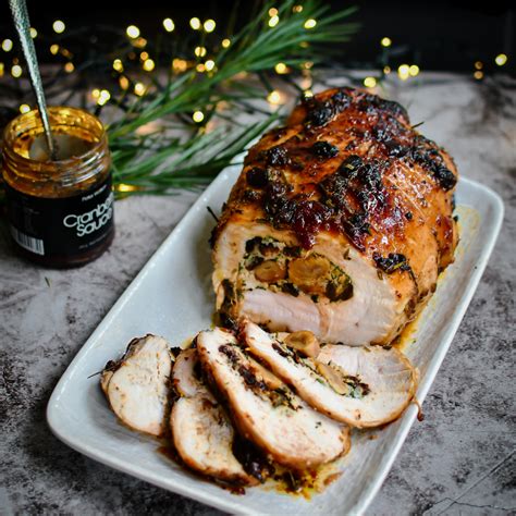 Recipe : Roast turkey breast with chestnut and cranberry stuffing ...