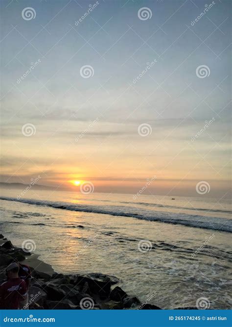 Sunrise Pangandaran Beach Aestetik Morning Stock Image - Image of ...