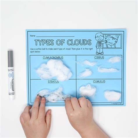 COTTON BALL CLOUDS! What a clever weather craftivity for kids ...