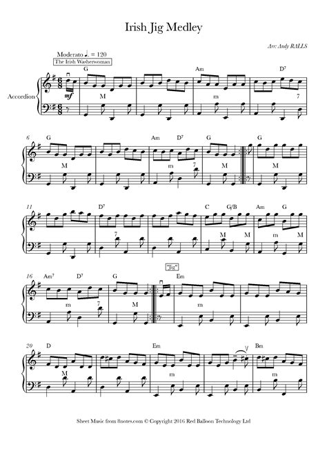 Irish Jig Medley Sheet music for Accordion - 8notes.com