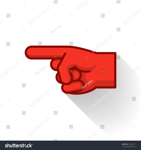 Pointing Finger Icon Red Vector Illustration Stock Vector (Royalty Free) 410961211 | Shutterstock