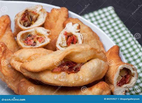 Bowl with Fried Panzerotti stock image. Image of pastry - 80293927