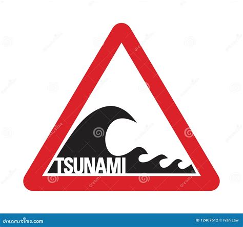 Tsunami Warning Sign Stock Photography - Image: 12467612