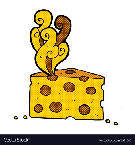 Comic cartoon smelly cheese Royalty Free Vector Image