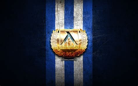 Download wallpapers Levski Sofia FC, golden logo, Parva liga, blue ...