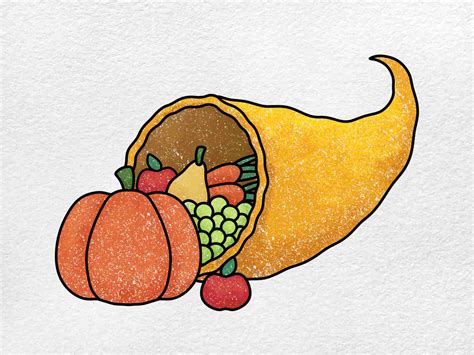 Cornucopia Drawing - HelloArtsy