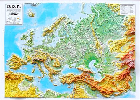 Europe Three-Dimensional 3D Raised Relief Map – RaisedRelief.com