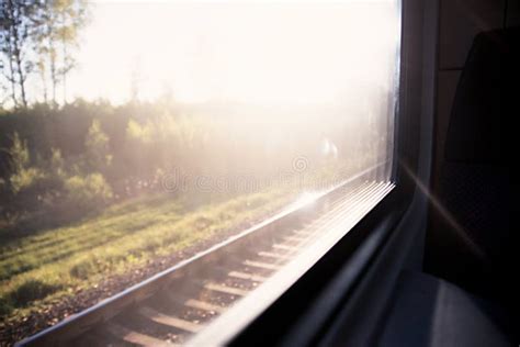 View of Train Seat Near Window Stock Image - Image of rail ...